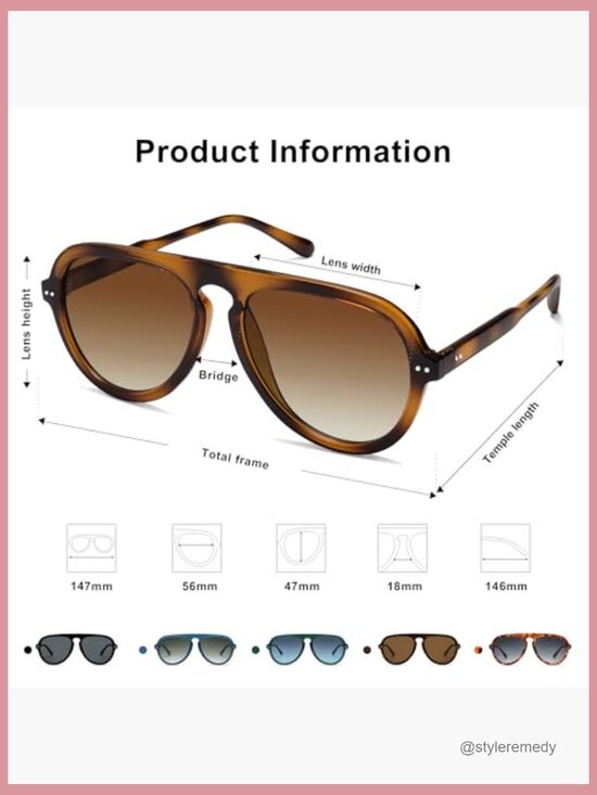 Retro Aviator Sunglasses with Plastic Frame and UV400 Protection main image 5